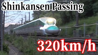 quot320kmhquot Tohoku Shinkansen quotHAYABUSAquot passing at full speed 東北新幹線 超高速通過シーン集（那須塩原～新白河）！！！ [upl. by Yelich581]