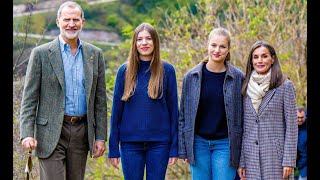 Spanish Princesses and Royal couple visit Sotres princessofasturias [upl. by Kilbride]