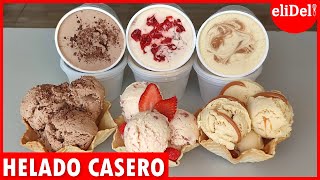 HELADOS caseros 3 INGREDIENTES en 5 MINUTOS 🍓🍫Cremosos 3 SABORES para VENDER [upl. by Ress]