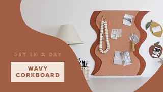 DIY In A Day How to Make a Wavy Corkboard Wall Organizer [upl. by Airotcivairam366]