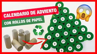 Cómo hacer tu propio CALENDARIO de ADVIENTO casero 🗓🎄 con rollos de papel · Fácil · Paso a paso [upl. by Low]