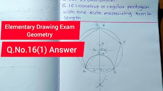 Elementary Drawing Exam Geometry question No 16 1 Answer in English  Ashwin3darts [upl. by Eissirhc]