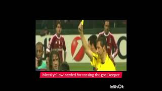 Lionel Messi yellowcarded for teasing a goalkeeper in a penalty kick😂😂messipenaltykick [upl. by Witty]