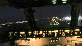 Cockpit MD90 Night Visual into Basel [upl. by Eedak386]