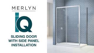 Fitting Video MERLYN IQ Sliding Shower Door with Side Panel [upl. by Nnaul]