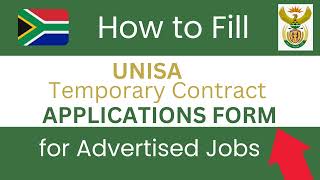 UNISA  𝙅𝙤𝙗 𝘼𝙥𝙥𝙡𝙞𝙘𝙖𝙩𝙞𝙤𝙣 𝙁𝙤𝙧𝙢  Download Applications Forms below  UNISA Jobs Temporary Contract [upl. by Kendyl]