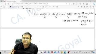 Decision Modelling and Optimization lecture2 by CA Mannu Goyal [upl. by Terza]