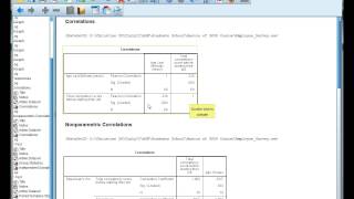 Interpret SPSS output for correlations Pearsons r [upl. by Duky]