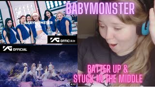 😱 FIRST Reaction to BABYMONSTER  BATTER UP ✨ amp STUCK IN THE MIDDLE 💜👏🥹 [upl. by Nauq63]