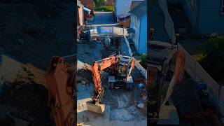 Big amp Small Excavator roadwork excavator street building [upl. by Alahcim]