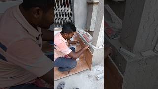 Fitting stair railing tiles ⚒️😱 shorts short trending youtubeshorts youtube tiles [upl. by Ytisahc]