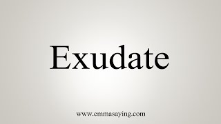 How To Say Exudate [upl. by Igor]