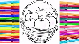 Drawing Painting Coloring Beautiful amp Delicious autumn Apples Marker Techniques [upl. by Otrebmuh136]