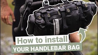 How to install your HANDLEBAR BAG on your bike  DECATHLON RIVERSIDE BIKEPACKING [upl. by Blondy173]