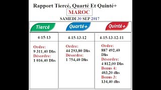 Rabaturf  Rapport Maroc Tiercé Quarté Et Quinté  Chantilly R1Smaedi  30092017 l [upl. by Beltran298]