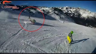 Travolge sciatrice sulle piste di Andalo e poi scappa individuato grazie a un video in soggettiva [upl. by Balcke556]