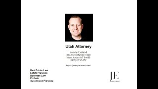 Divorce Lawyer Salt Lake City UT 84127  Jeremy Eveland [upl. by Ashil458]