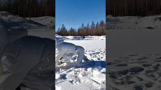 Girl Builds A Fishing Camp in The Snow shortsvideo [upl. by Thamos]