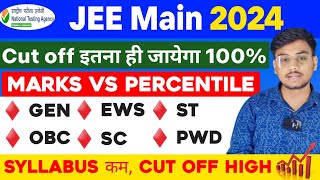 Safe Score🔥 JEE Main 2024 Cut off  JEE Main 2024 Marks Vs Percentile  JEE Main 2024 Latest News [upl. by Nylirahs]