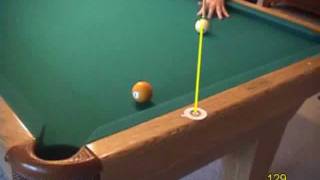 Pool and billiards drill for aiming shallowangle onerail kick shots from VEPP IV NV C13 [upl. by Euh682]