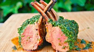 How To Roast a Rack of Lamb  Lamb carre  Lamb chops  Lamb loin Green Crusted Barbecue Recipe [upl. by Ennaesor]