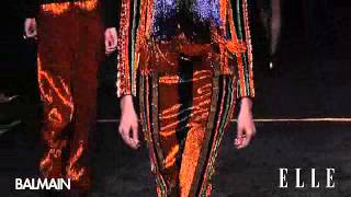 Balmain Paris Fashion Week Nueva York Otoño  invierno 20152016  Elle España [upl. by Etnad736]