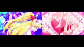 Mahou Tsukai Precure Transformation  Diamond ♥ Ruby Comparison [upl. by Odlopoel]