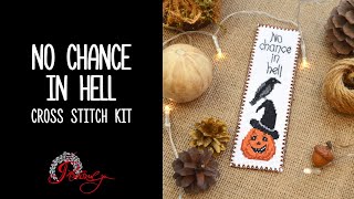 No Chance in Hell  Halloween Cross Stitch Bookmark Kit countedcrossstitch bookmark Halloween [upl. by Arlin743]