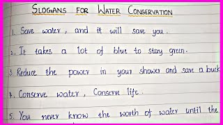 Slogans For Water conservation  Essential Essay Writing  Write Slogans For Water Conservation [upl. by Aiel545]