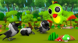 The Crows and Parrot 3D Animated Hindi Moral Stories for Kids शैतान कौआ और चिड़िया कहानी Tales [upl. by Aisined951]