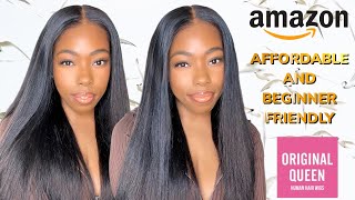 AFFORDABLE AMAZON GLUELESS WIG  PRE BLEACHED PRE PLUCKED amp PRE CUT HD LACE  ORIGINAL QUEEN HAIR [upl. by Centeno358]