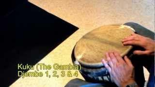 Djembe rhythms and grooves part 2 from The Gambia Fulla Kuku Tiriba [upl. by Raval35]