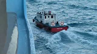 Marella Discovery 2 pilot boarding in rough seas [upl. by Euqinahc]