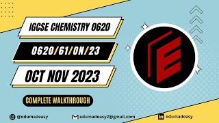 062061ON23  Paper 61  ATP  Oct Nov 2023  IGCSE Chemistry  edumadeasy [upl. by Iadam]