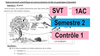 Contrôle n°1  SVT  1AC Semestre 2 [upl. by Namolos]