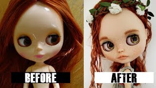 BLYTHE DOLL  HAIR EXPERIMENT  FROM STRAIGHT TO WAVY HAIR [upl. by Deragon733]