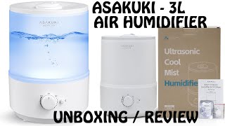 ASAKUKI 3L Ultrasonic Cool Mist Humidifier Top Refill Unboxing [upl. by Nosak]