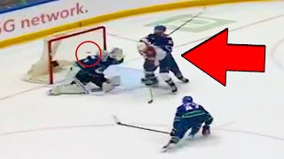 Nate MacKinnon Game Winning Goal Off of Visor Face Valeri Nichushkin FULL CLIP  Avalanche Canucks [upl. by Neitsabes9]