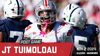 JT Tuimoloau talks about Ohio States big win over Penn State on Saturday [upl. by Bussy]