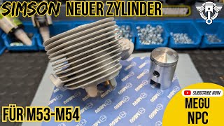 Neuer Simson NPC 50ccm Vollaluminium Zylinder für M53 M54 Motor [upl. by Odlonyer]