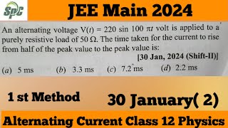 An alternating voltage Vt  220 sin 100 pi t volt is applied to a purely resistive load of 50 ohm [upl. by Neleag]