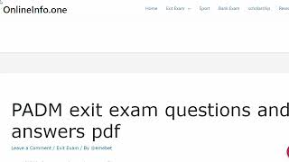 PADM exit exam questions and answers 2023 exitexam Ethiopia [upl. by Delaryd]