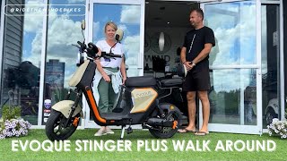 First Impression Walk Around Of Evoque Stinger Plus Scooter Style Ebike 🛵 [upl. by Elam796]