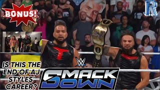 WWE SmackDown AJ Styles Returns Tag Team Title Ladder Match [upl. by Laszlo647]