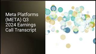 Deep Dive  Meta Platforms META Q3 2024 Earnings Call [upl. by Courcy]