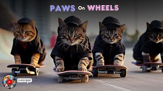 Paws on Wheels Young Cats Skateboarding [upl. by Aener285]