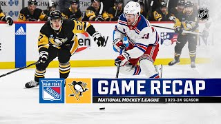 Rangers  Penguins 1122  NHL Highlights 2023 [upl. by Louanne]