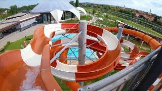 Cobra WaterSlide at Nymphaea WaterPark Oradea Romania [upl. by Ttayh]