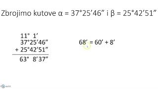 Zbrajanje i oduzimanje veličina kutova [upl. by Hahcim701]