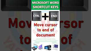 Ctrl  End – Move cursor to end of document MICROSOFT WORD SHORTCUT KEYS [upl. by Ettennek]